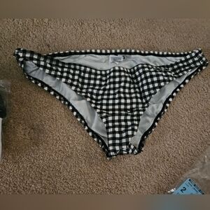 J. Crew Lowrider Bikini Bottom In Black Gingham